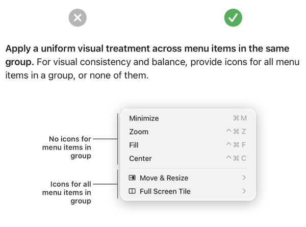 Menu Icon Indents